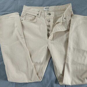 Agolde Button Fly Straight Leg Natural Jeans